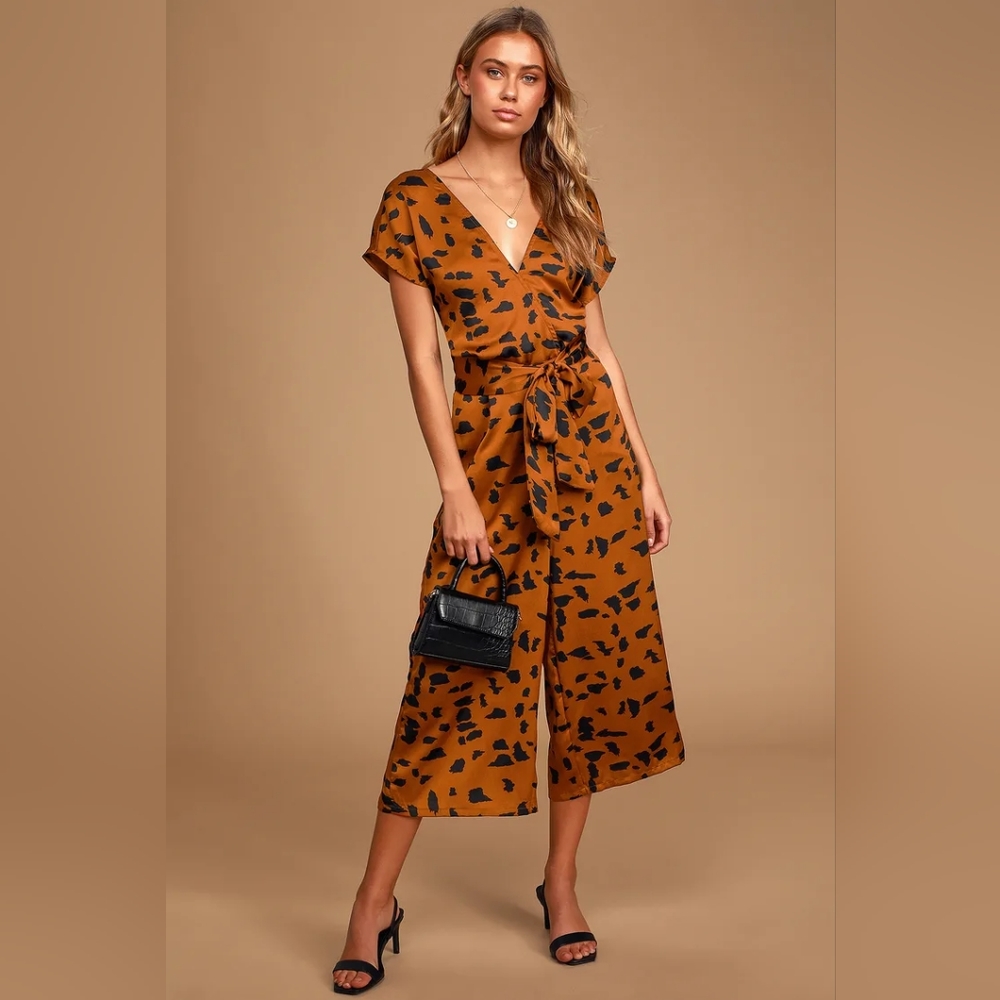 Bishop + Young Valencia Jumpsuit, M, Leopard Print